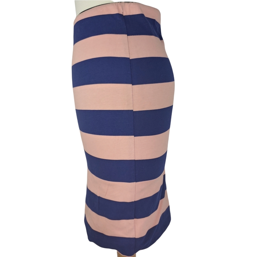 Zara Women's W & B Collection Women's Blue Pink Striped Pencil Skirt Size Medium - Picture 4 of 7